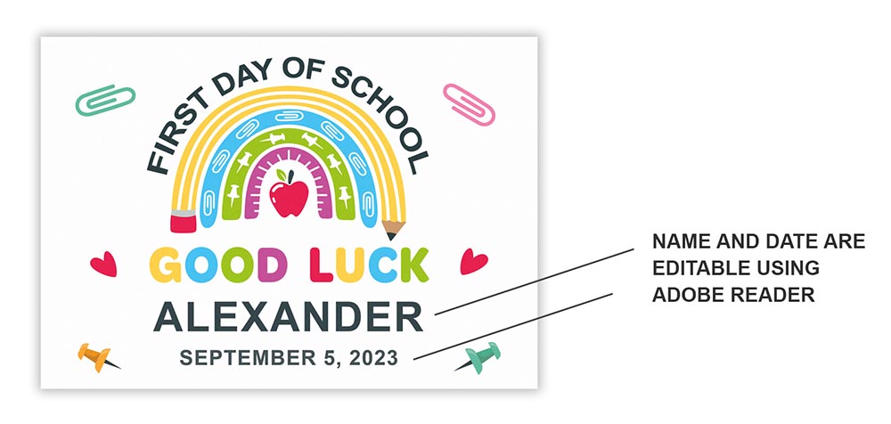 printable first day of school poster